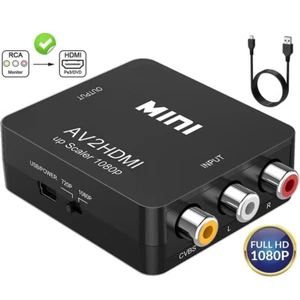 RCA to HDMI Converter Adapter AV 1080P For TV Audio Video Composite CVBS AV2HDMI - Picture 1 of 14