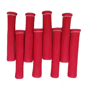 RED 8PCS 1200° SPARK PLUG WIRE BOOTS HEAT SHIELD PROTECTOR SLEEVE SBC BBC 350 - Picture 1 of 5