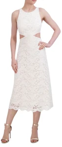 BCBGMAXAZRIA GARDENIA Women's Cotton Lace Cutout Dress, US 2 - Picture 1 of 3