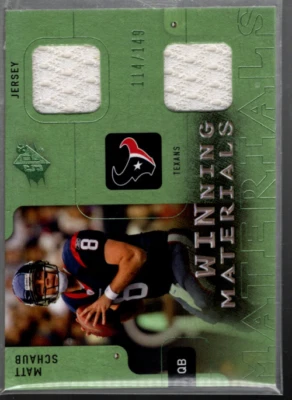 A1703- 2009 SPx Winning Materials Green Dual Swatch #WSC Matt Schaub Jersey /149 - Image 1 of 2