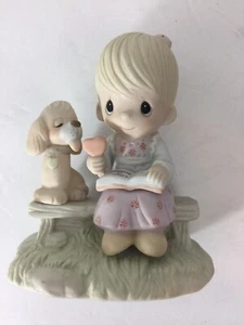 JONATHAN & DAVID "Loving is Sharing"  Girl & Puppy E-3110G 1979 Figurine Enesco - Picture 1 of 11