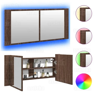 LED Spiegelschrank Badezimmerspiegel Badschrank mit Beleuchtung 2 Spiegeltüren - Bild 1 von 4