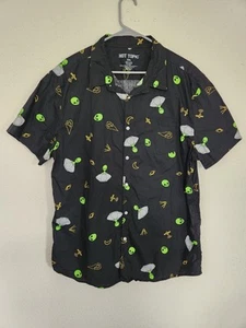 Hot Topic Short Sleeve Aliens & Spaceships Woven Button-Up Mens 2XL - Picture 1 of 8