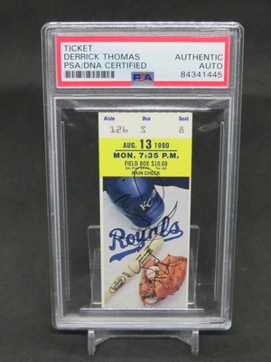 DERRICK THOMAS AUTOGRAPHED SIGNED KANSAS CITY ROYALS TICKET CHIEFS PSA AUTH JL10 - Image 1 of 4