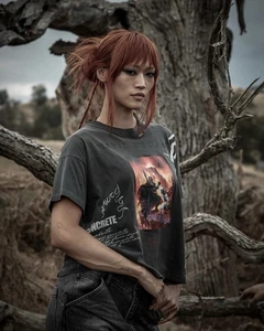 T-shirt Vader Vs Fett regime civile tutti i giorni - grande ritagliata invecchiata - grigia - Foto 1 di 8