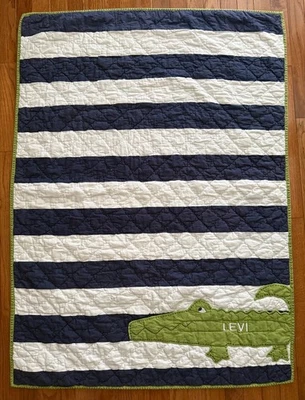 Pottery Barn Kids Alligator Quilted Crib Toddler Bedding Comforter - Image 1 of 4