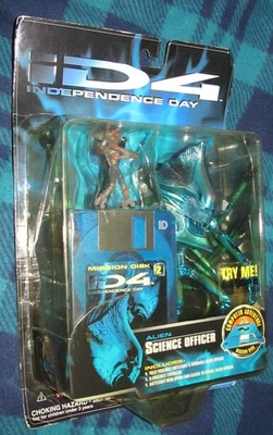 Trendmasters 1996 ID4 Día de la Independencia Oficial de Ciencia Extraterrestre Figura de Acción. con disco Foto 1 de 4