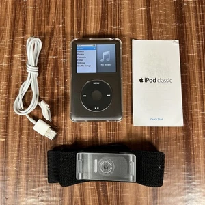 Apple iPod Classic 160GB Black MP3 Player Griffin Case Cable Manual Band Clip - Picture 1 of 13