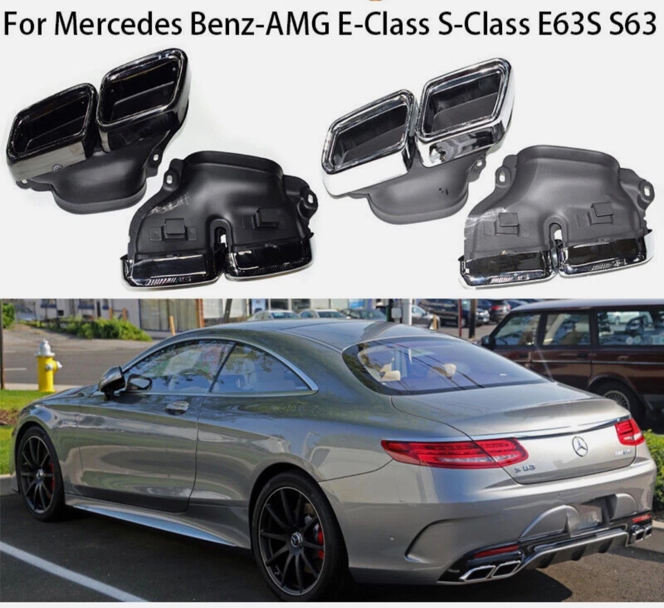 Tubo de escape con punta silenciador AMG para Mercedes Benz Clase E S E63 S63 W212 W222 Foto 1 de 4