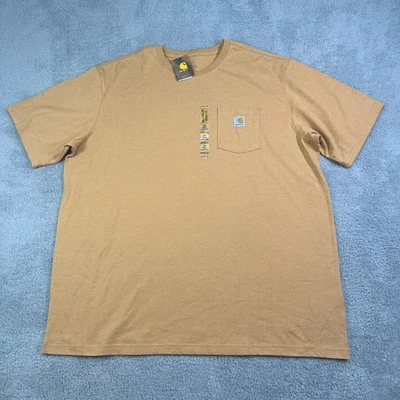 Carhartt Original Fit Men's Size 3XL Tall Brown Short Sleeve Shirt Logo Spellout - Image 1 of 4