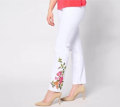 Calça de controle de barriga feminina com controle tamanho P média com bordado A685172 nova sem etiquetas - Imagem 1 de 4