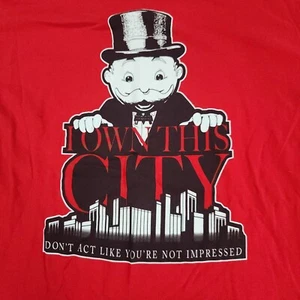 Monopoly Total Rewards I Own This City Red Gambling XL T-Shirt - Picture 1 of 5