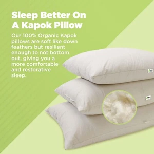Almohada de cama Kapok - Tela de algodón orgánico y relleno almohada suave para dormir - Imagen 1 de 41