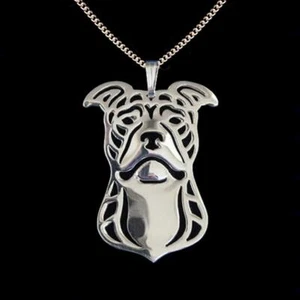 PIT BULL NECKLACE 18" Curb Chain 1.1" Pendant Metal Pittie Terrier Pet Dog Lover - Picture 1 of 2