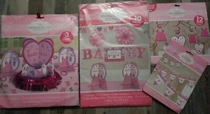 It's A Girl Pink Baby Shower Party Lot of Decorations Garland/Table/Swirl Z-7 - Picture 1 of 7