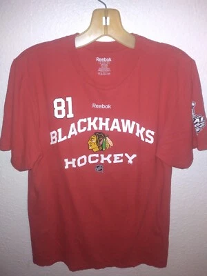 Reebok Chicago Blackhawks Marian Hossa #81 2013 Stanley Cup Shirt Size M - Image 1 of 4