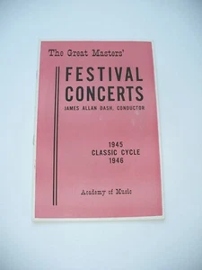 1945 GREAT MASTERS FESTIVAL MUSIC CONCERT PROGRAM, JESUS SANROMA - Picture 1 of 3