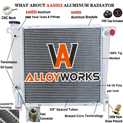 4 Row Aluminum Radiator For 85-1994 88 Ford Ranger Explorer Bronco II 2.8L-4.0L - Image 1 of 4