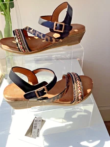 Cipriata Strappy Sandals Buckled Size 3 Faux Leather BNWT Summer Shoes - Picture 1 of 6