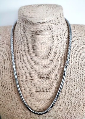 NUOVO GIOIELLO LUSSO COLLANA ARGENTO 925 DONNA LUNGA 50CM MAGLIA SNAKE SERPENTE - Immagine 1 di 2