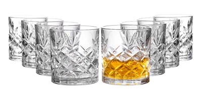 "Set of 8 Whiskey Glasses, 10.6 oz: Elegant Glassware for Refined Tastes!" - Image 1 of 4