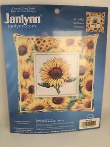 Janlynn Counted Cross Stitch Sunflowers #013-0323 NEW Factory Sealed Size 12x12