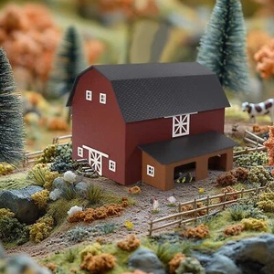 HO Scale Not-built Farm Model Railroad Building Kit DELUXE BARN CHICKEN COOP - Picture 1 of 14