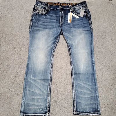 Pantalones de mezclilla para hombre Rock Revival "Neilly" Alt Straight 44x33 nuevos con etiquetas Foto 1 de 4