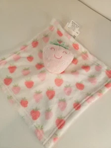 Lucky Moon Strawberry Lovey Sicherheitsdecke weiß rosa Hobby Lobby Plüsch EUC - Bild 1 von 5