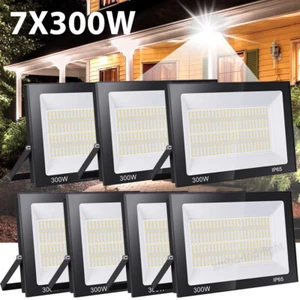 7x 300W LED Flood Light Outdoor Security Spotlight Landscape Garden Yard Lamp - Picture 1 of 8