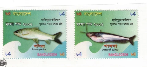 Bangladesh Sc 659-60 MNH Set of 2004 - Fish - HY06 Cover