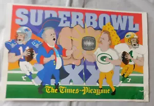 Letrero Super Bowl XXXI Green Bay Packers vs Patriots Bill Parcells Brett Favre - Imagen 1 de 3