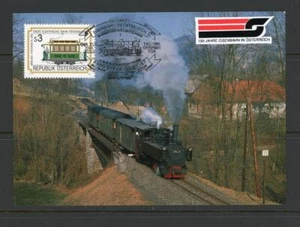 Austria 1987 card with SG 1980 Railway Anniversary - Picture 1 of 1