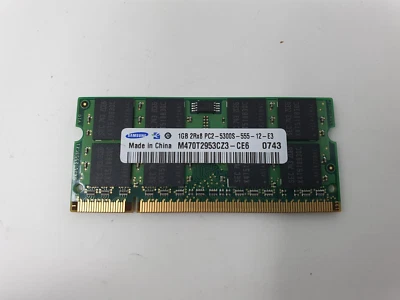 Samsung P500 NP-P500Y RAM Memory 1GB DDR2 PC2-5300S Samsung M470T2953CZ3 Genuine - Image 1 of 4