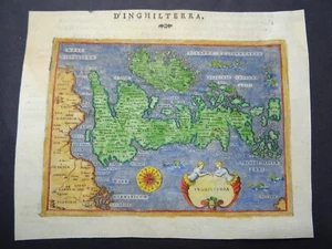 Antique Map of Great Britain by Tommaso Porcacchi 1572 - Picture 1 of 3