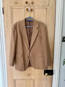 Pendleton Made In USA Tweed Blazer Camel Pure Virgin Wool 42 Long - Picture 1 of 5
