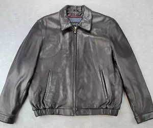 Couture by J Park Bomber Jacket Lamb Leather Black Full Zip Zip Out Liner Mens L - Picture 1 of 19