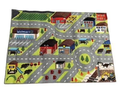 Alfombra de pista de coche de carreras alfombra de juego para niños pequeños alfombra carretera juguete pista piso 36X51 Foto 1 de 3