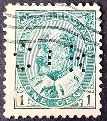 Canada 1 One Cents Perfin C | K  King Edward Vll  - Image 1 of 3