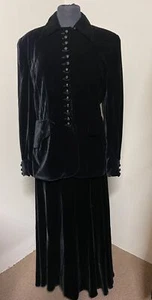 Zelda Designer Long Black Skirt & Jacket Set Victorian Gothic Size S/M - Picture 1 of 12