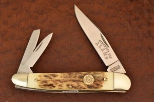 SCHRADE WALDEN REMEMBER THE ALAMO GENUINE STAG WHITTLER KNIFE NICE (22229) - Picture 1 of 5