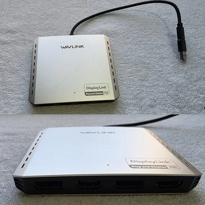 WAVLINK Universal Display Adapter DisplayLink DL7400 2 HDMI 2 DP Quad 4K Dual DP - Image 1 of 4