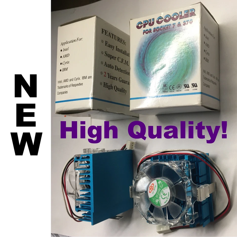 Heatsink and fan for Pentium MMX or Non-MMX, Winchip, ST 6x86, Rise Techonology - Image 1 of 1