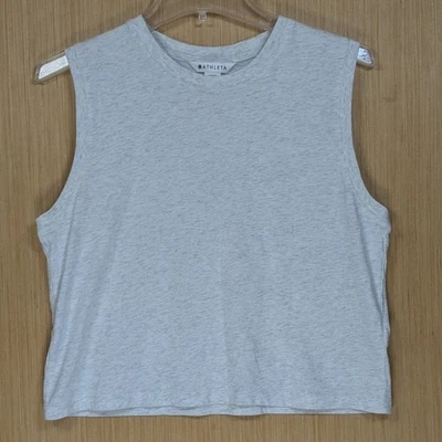 Camiseta sin mangas Athleta gris jaspeado informal atletismo minamilista camisa para mujer mediana Foto 1 de 4