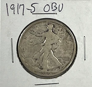 1917-S Vorderseite Münzzeichen Walking Liberty Half Dollar: sehr gut sehr guter Zustand - Bild 1 von 2