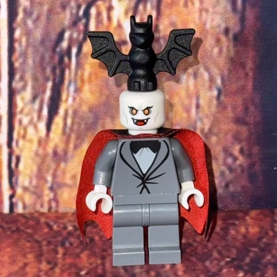 Lego Scooby Doo Bob Oakley vampiro minifigura cinza smoking capa vermelha morcego de Halloween - Imagem 1 de 4