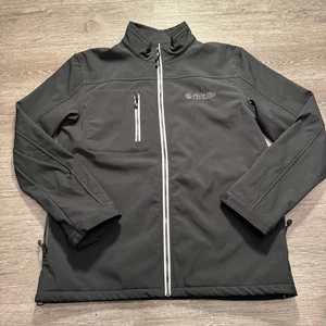 Fidelity Investments Jacket Mens Medium Black Full Zip Logo Coat Softshell Zip - Picture 1 of 7