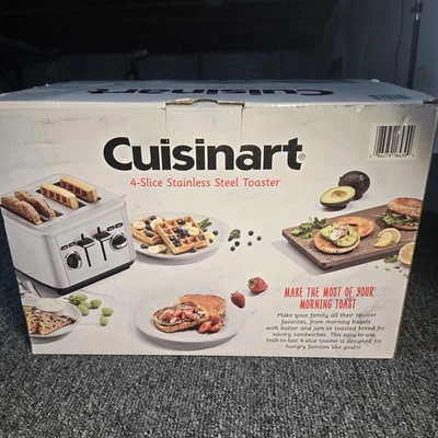 Cuisinart Stainless Steel 4-Slice Toaster CPT-14WM Kitchen Appliance OPEN BOX - Image 1 of 4