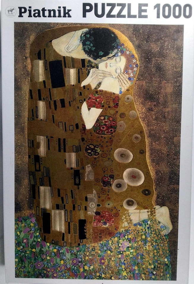 The Kiss Metallic Gustav Klimt 1000 pc 26.5" X 17.4" Piatnik Austria Puzzle - Image 1 of 1
