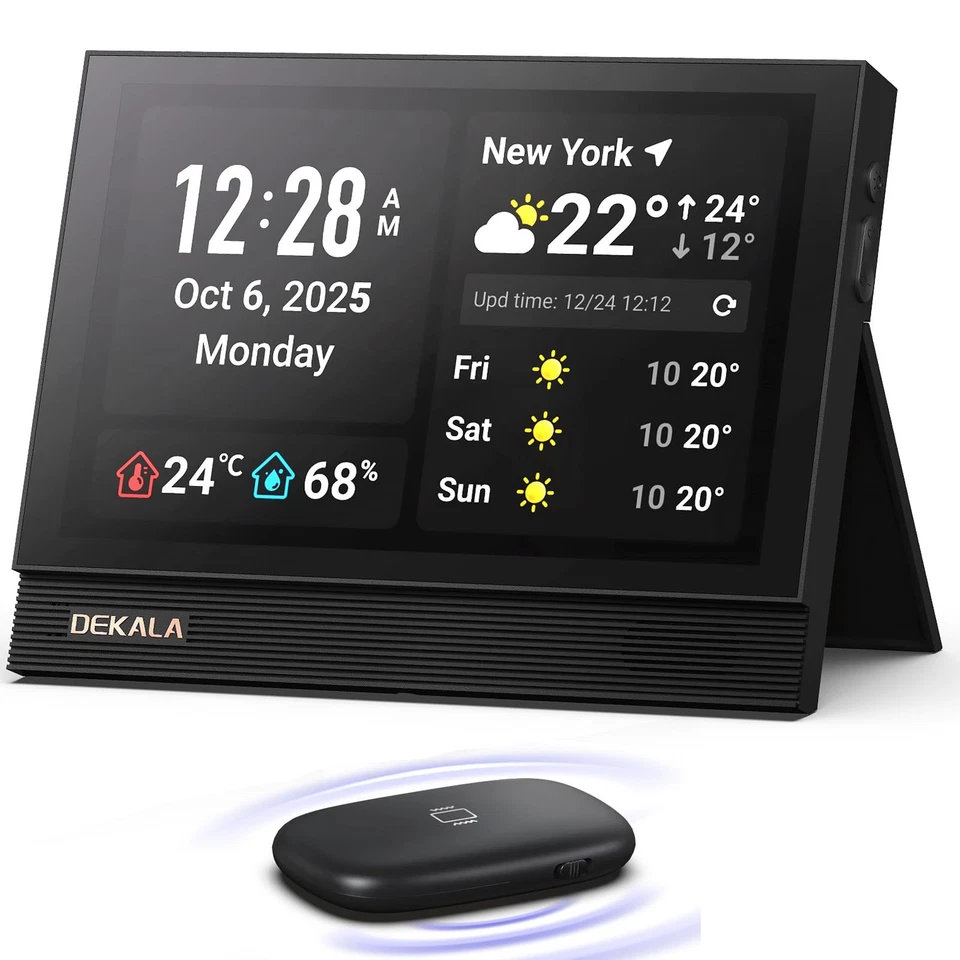 ClearTime 10.1" Large Display Digital Wall Calendar Clock, TouchScreen Voiced... - Image 1 of 4